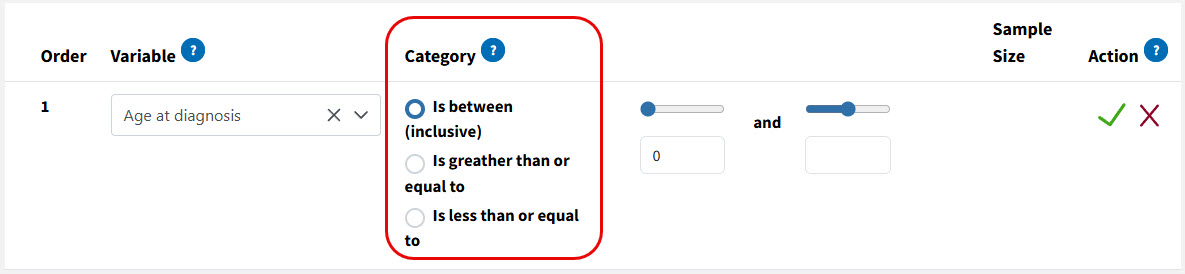 picture of selecting a category operator